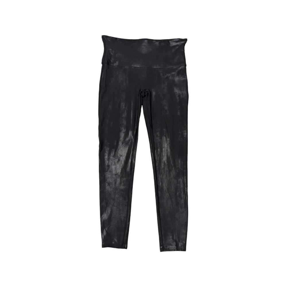 SPANX Faux Leather Leggings Black High Rise Pants Womens 1X Biker High Waisted